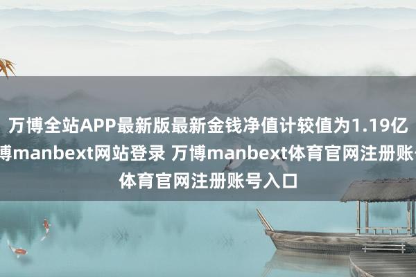 万博全站APP最新版最新金钱净值计较值为1.19亿元-万博manbext网站登录 万博manbext体育官网注册账号入口